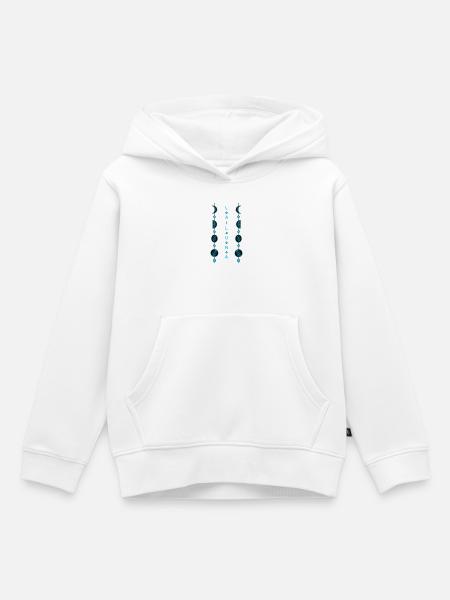 Mondphasen - Kinder Premium Organic Hoodie - Weiß