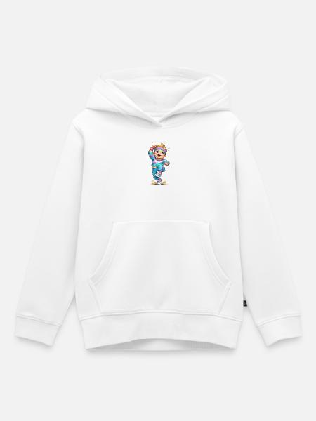 Fröhliches Retro-Aerobic-Kind - Kinder Premium Organic Hoodie - Weiß