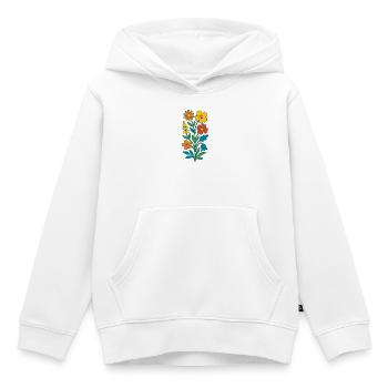 Bouquets colorés Art populaire - Sweat Premium à capuche enfant bio - blanc - Devant - AI Model Kid Female (0cm)
