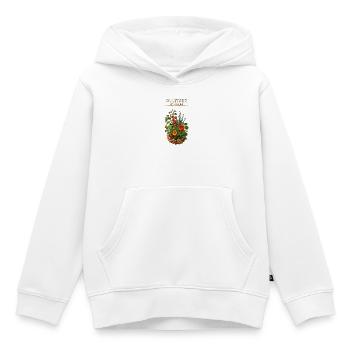 Potager calme et fleuri - Sweat Premium à capuche enfant bio - blanc - Devant - AI Model Kid Female (0cm)