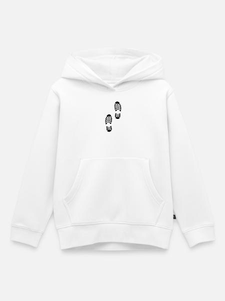 Fußabdruck Schuhe - Kinder Premium Organic Hoodie - Weiß