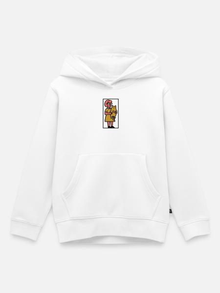 Katzenlady Haustier Illustration - Kinder Premium Organic Hoodie - Weiß