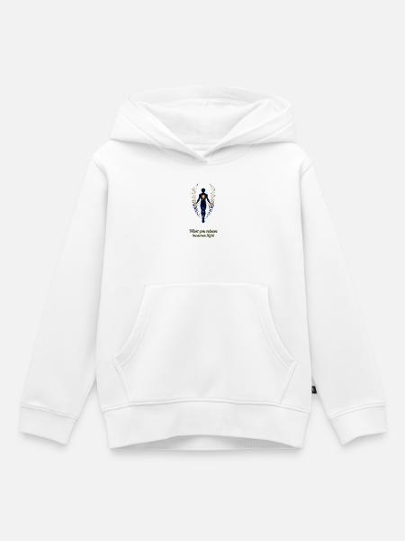What You Release Becomes Light - Kinder Premium Organic Hoodie - Weiß
