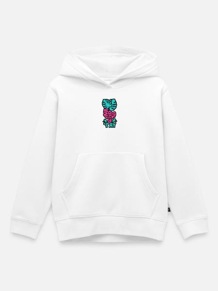 Vacay Vibes Schriftzug Grafik - Kinder Premium Organic Hoodie - Weiß