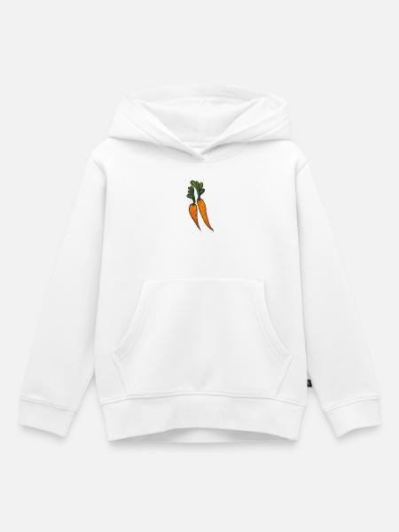 Aquarell Karottenduo-Illustration - Kinder Premium Organic Hoodie - Weiß