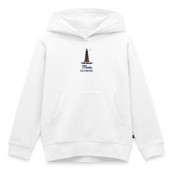 Moin Cuxhaven – Kugelbake Nordsee Motiv - Kinder Premium Organic Hoodie - Weiß - Vorne - AI Model Kid Female (0cm)