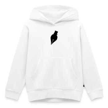 Logo de stylo d’écriture ou de stylo à encre pour écrivain - Sweat Premium à capuche enfant bio - blanc - Devant - AI Model Kid Female (0cm)
