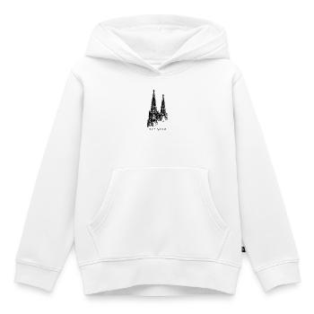 Cathédrale de Cologne Cologne Vintage Silhouette Cologne Skyline - Sweat Premium à capuche enfant bio - blanc - Devant - AI Model Kid Female (0cm)