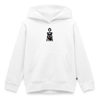 Squelette d’Halloween - Sweat Premium à capuche enfant bio - blanc - Devant - AI Model Kid Female (0cm)
