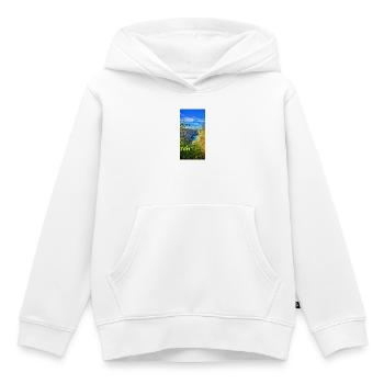 Küstenkanyon Blaues Wasser Panorama - Kinder Premium Organic Hoodie - Weiß - Vorne - AI Model Kid Female (0cm)