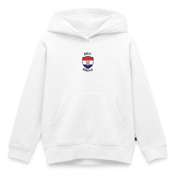 Geteilter Kroatien-Schild - Kinder Premium Organic Hoodie - Weiß - Vorne - AI Model Kid Female (0cm)