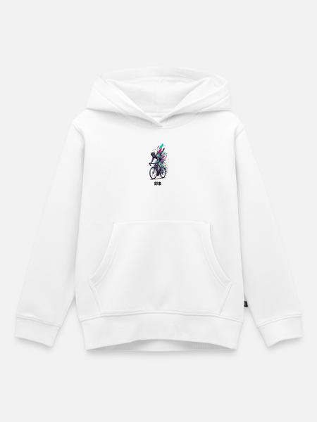 Lebendige Fahrrad-Burst-Kunst - Kinder Premium Organic Hoodie - Weiß