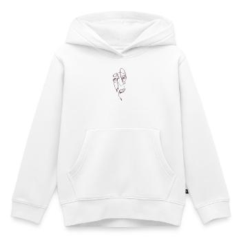 Portrait des Lignes de Déchirure - Sweat Premium à capuche enfant bio - blanc - Devant - AI Model Kid Female (0cm)
