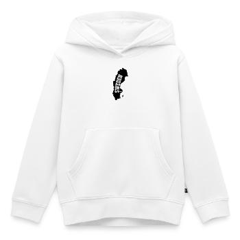 Suède- - Sweat Premium à capuche enfant bio - blanc - Devant - AI Model Kid Female (0cm)