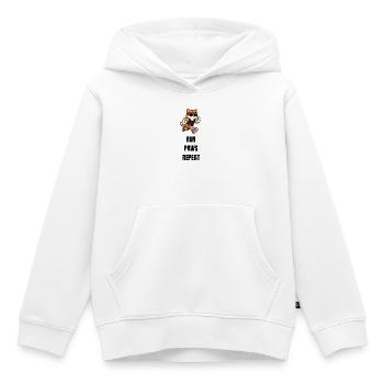 RUN_PAWS_REPEAT - Kinder Premium Organic Hoodie - Weiß - Vorne - AI Model Kid Female (0cm)