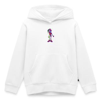 Streetwear à figures abstraites néon - Sweat Premium à capuche enfant bio - blanc - Devant - AI Model Kid Female (0cm)