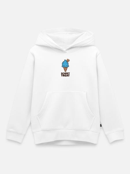 Blaue Eiscreme Schriftzug - Kinder Premium Organic Hoodie - Weiß