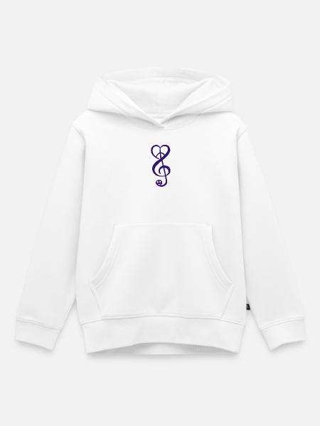 peace love music - Kinder Premium Organic Hoodie - Weiß