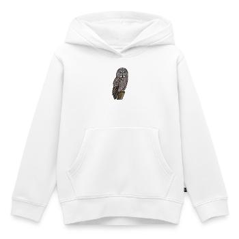 Bartkauz Eule - Kinder Premium Organic Hoodie - Weiß - Vorne - AI Model Kid Female (0cm)