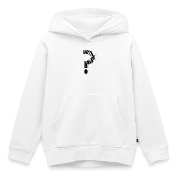Point d'interrogation rayures regard grunge - Sweat Premium à capuche enfant bio - blanc - Devant - AI Model Kid Female (0cm)