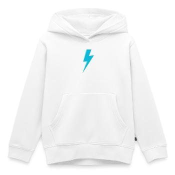 Eclair bleu - Sweat Premium à capuche enfant bio - blanc - Devant - AI Model Kid Female (0cm)