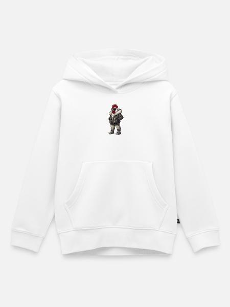 Hahn Cool Winter - Kinder Premium Organic Hoodie - Weiß