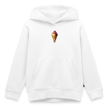 Retro Pixel Eiscreme Cone - Kids Premium Organic Hoodie - white - Front - AI Model Kid Female (0cm)