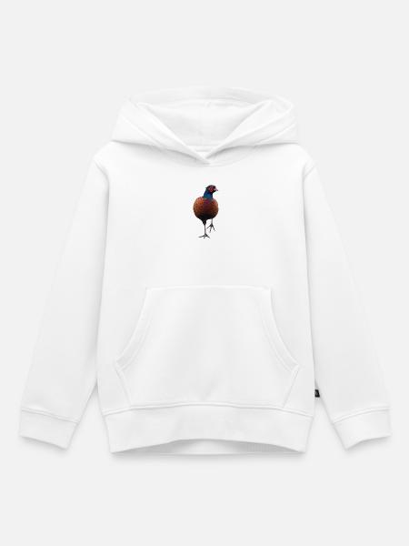Fasan mit erhobenem Bein - Kinder Premium Organic Hoodie - Weiß