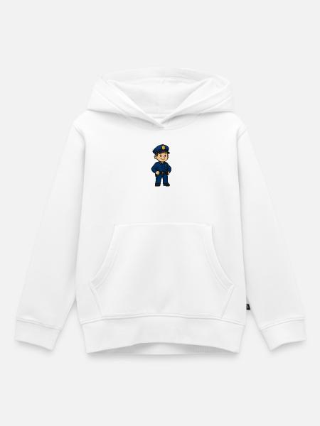 Cartoon Polizei - Kinder Premium Organic Hoodie - Weiß