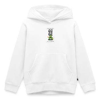 Montée de niveau du joueur grenouille - Sweat Premium à capuche enfant bio - blanc - Devant - AI Model Kid Female (0cm)