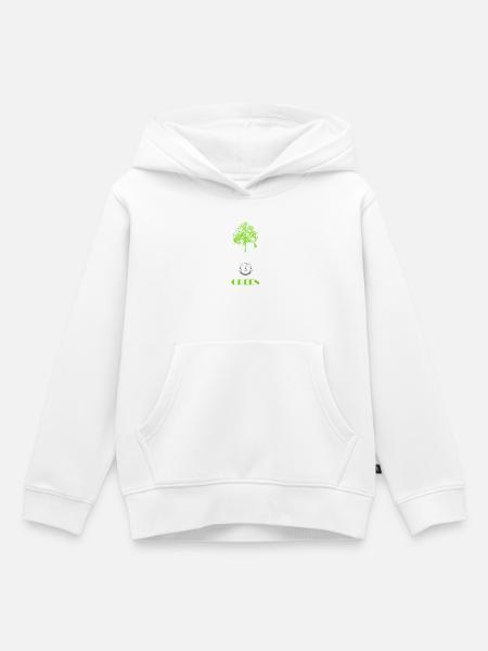 Green Power Tree Logo - Kinder Premium Organic Hoodie - Weiß