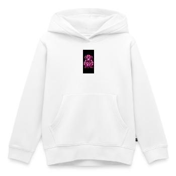 Rosa Graffiti-Affe mit Brille - Kinder Premium Organic Hoodie - Weiß - Vorne - AI Model Kid Female (0cm)
