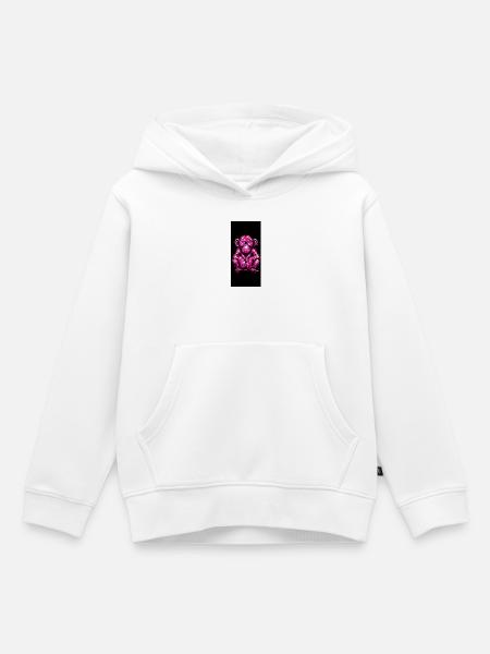 Rosa Graffiti-Affe mit Brille - Kinder Premium Organic Hoodie - Weiß