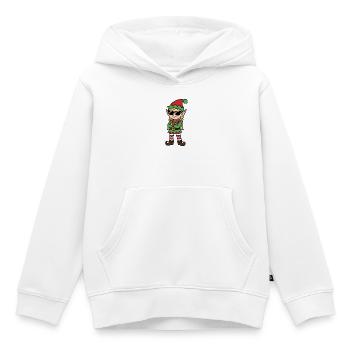 Elfe rebelle vert rouge - Sweat Premium à capuche enfant bio - blanc - Devant - AI Model Kid Female (0cm)