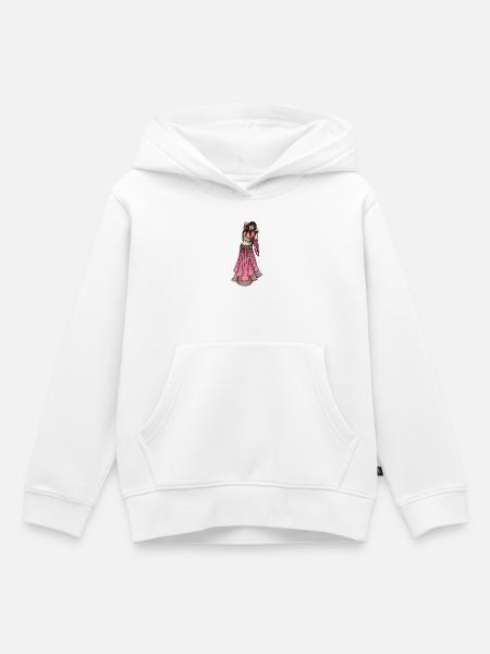 Rosa Bauchtanz-Diva im Schleier - Kinder Premium Organic Hoodie - Weiß