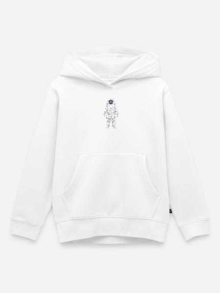Violetter Nebelastronaut - Kinder Premium Organic Hoodie - Weiß