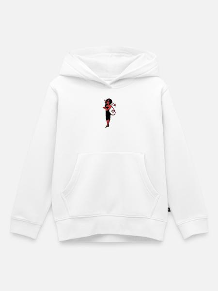 Teuflische Eleganz in rotem Kleid - Kinder Premium Organic Hoodie - Weiß