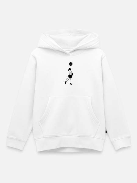 Cheerleaderin Zeichnung - Kinder Premium Organic Hoodie - Weiß