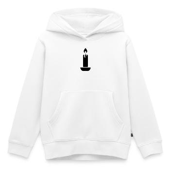 bougie - Sweat Premium à capuche enfant bio - blanc - Devant - AI Model Kid Female (0cm)