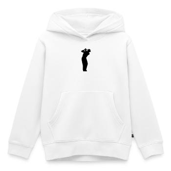 Golfer beim Abschlag - Kinder Premium Organic Hoodie - Weiß - Vorne - AI Model Kid Female (0cm)
