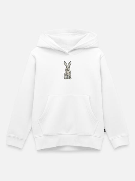 Geometrischer Hase Low Poly Modern - Kinder Premium Organic Hoodie - Weiß