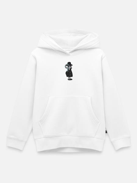 Lama-Detektiv mit Lupe - Kinder Premium Organic Hoodie - Weiß