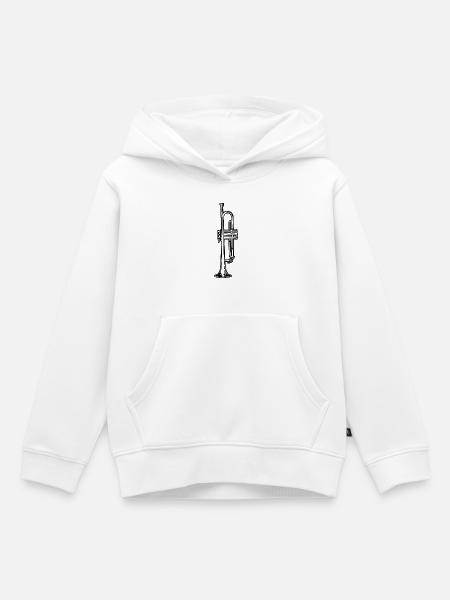 Jazz Trompete - Kinder Premium Organic Hoodie - Weiß