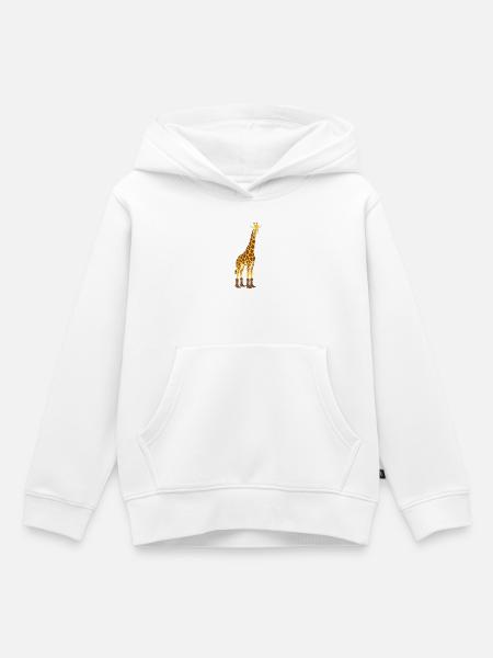 Giraffe mit Stiefel-Statement - Kinder Premium Organic Hoodie - Weiß