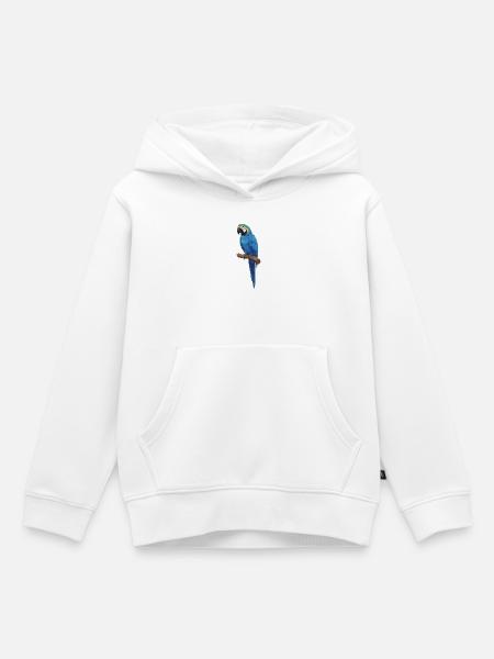 Blauer Ara - Kinder Premium Organic Hoodie - Weiß