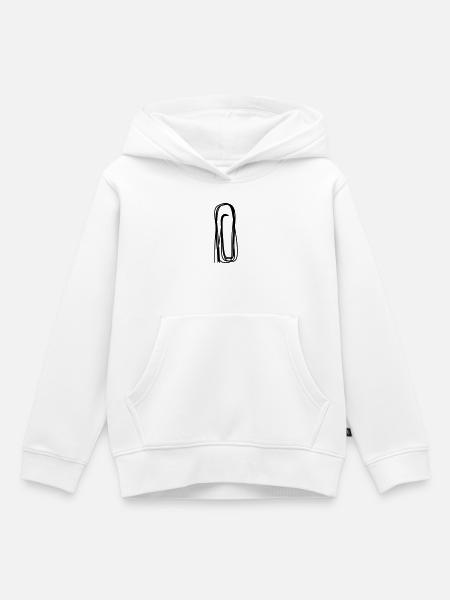 Büroklammer handgezeichnet - Kinder Premium Organic Hoodie - Weiß