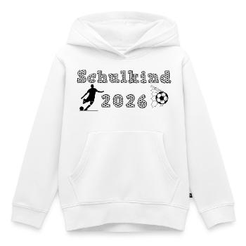 Schulkind 2026 Fussball Fussballer Tor - Kinder Premium Organic Hoodie - Weiß - Vorne - AI Model Kid Female (0cm)