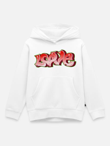 Love Graffiti Pink Neon - Kinder Premium Organic Hoodie - Weiß