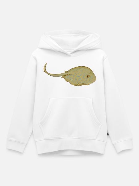 Blaupunktrochen im Cartoon Stil - Kinder Premium Organic Hoodie - Weiß