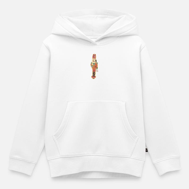 Bunter Nussknacker Deco Design - Kinder Premium Organic Hoodie - Weiß